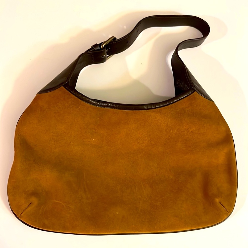 Banana Republic Vintage Suede Hobo style shoulder bag purse with leather buckle